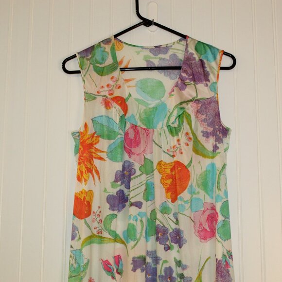 Vintage Vanity Fair Floral Print Nylon Long Nightgown - Picture 8 of 8